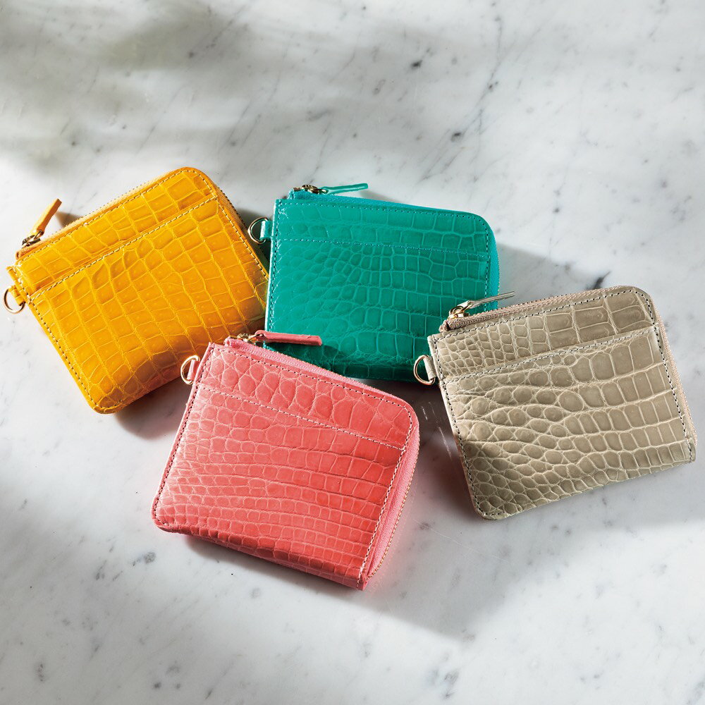 収納上手なクロコダイルミニ財布 小銭入れ コインケース 財布 ケース ポーチ KR1016 ＼LINE友だち登録でクーポン／