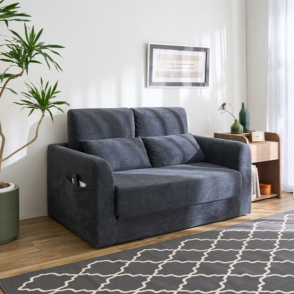 Rakuten - 壁付けしたままワンタッチで変わる折りたたみソファベッド 幅128cm ファブリックソファ ソファ 626604 ＼LINE友だち登録でクーポン／