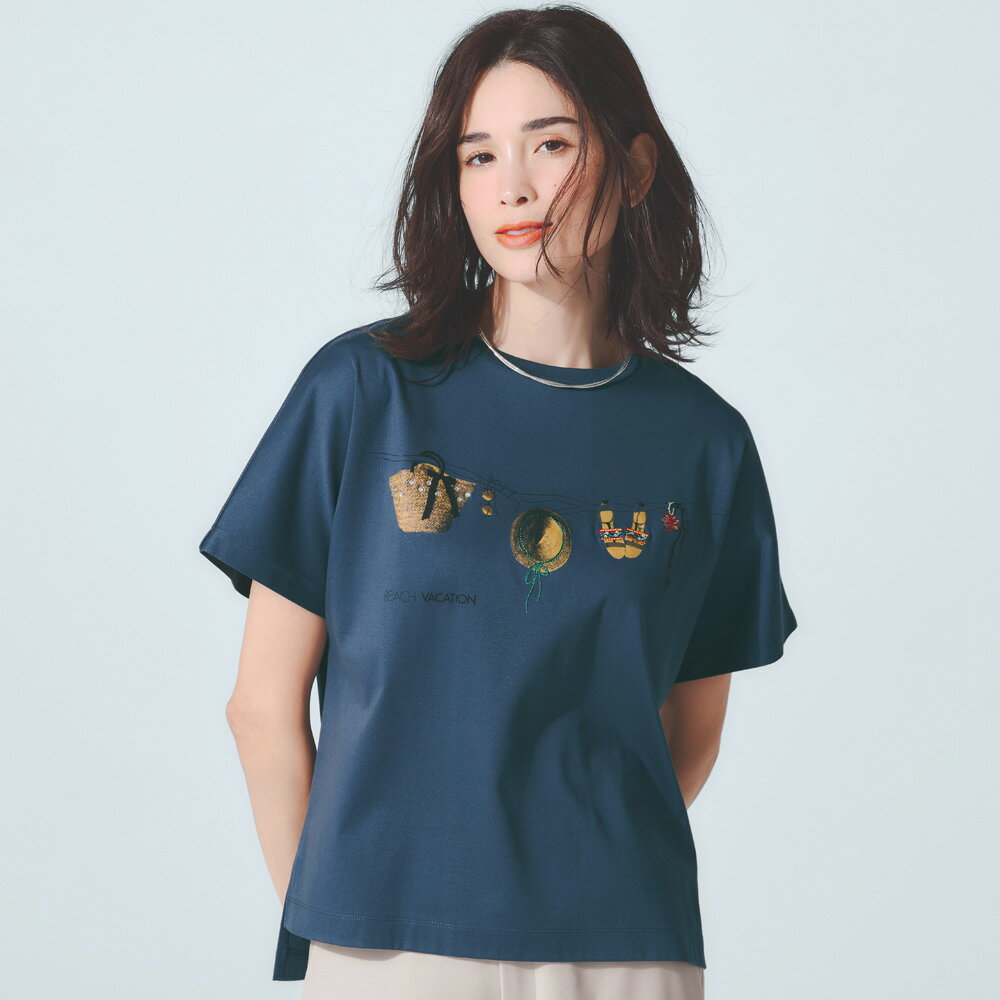 乐天商城 - プリント Tシャツ バケーション（日本製） プルオーバー シャツ ブラウス PC7230 ＼LINE友だち登録でクーポン／