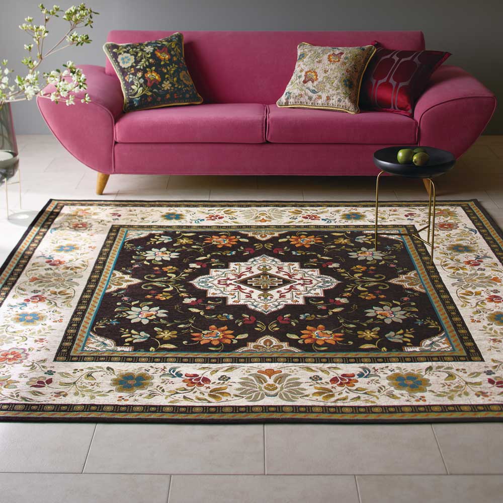 Rakuten - ≪200×200cm≫ イタリア製ジャカード織ラグ〈イスタ〉 洗えるラグ カーペット ラグ マット H82912 ＼LINE友だち登録でクーポン／