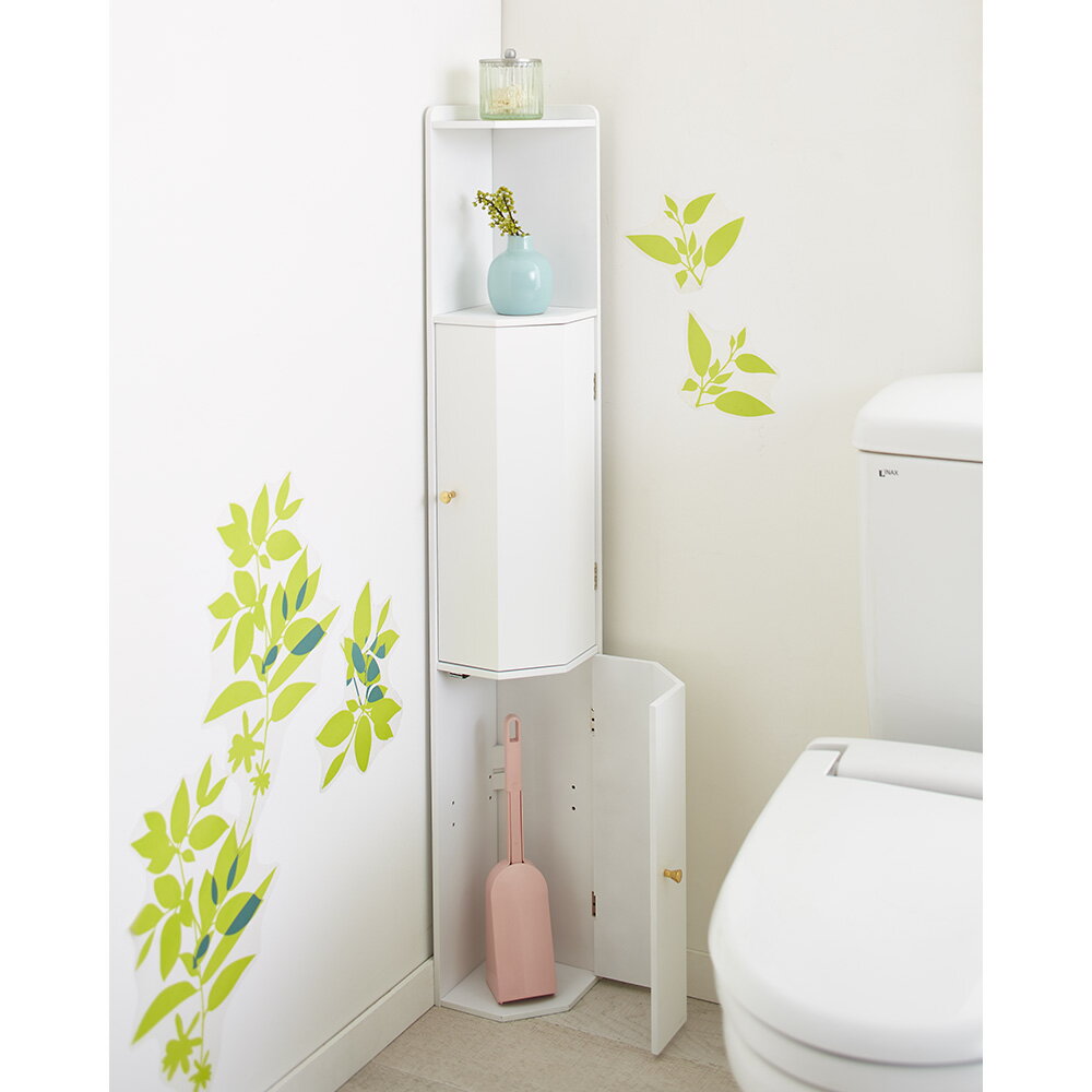 こだわりトイレの木製コーナーラック 高さ120cm トイレ収納 ラック トイレ 洗面所 ランドリー収納 642227 ＼LINE友だち登録でクーポン／