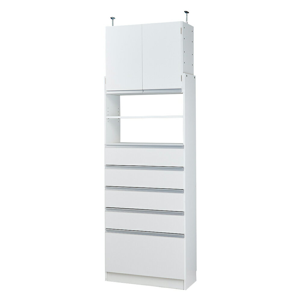 Rakuten - 【楽天1位】 薄型で省スペースキッチン突っ張り収納庫 チェストタイプ 幅75cm・奥行31cm キッチンボード キッチン収納 630309 ＼LINE友だち登録でクーポン／