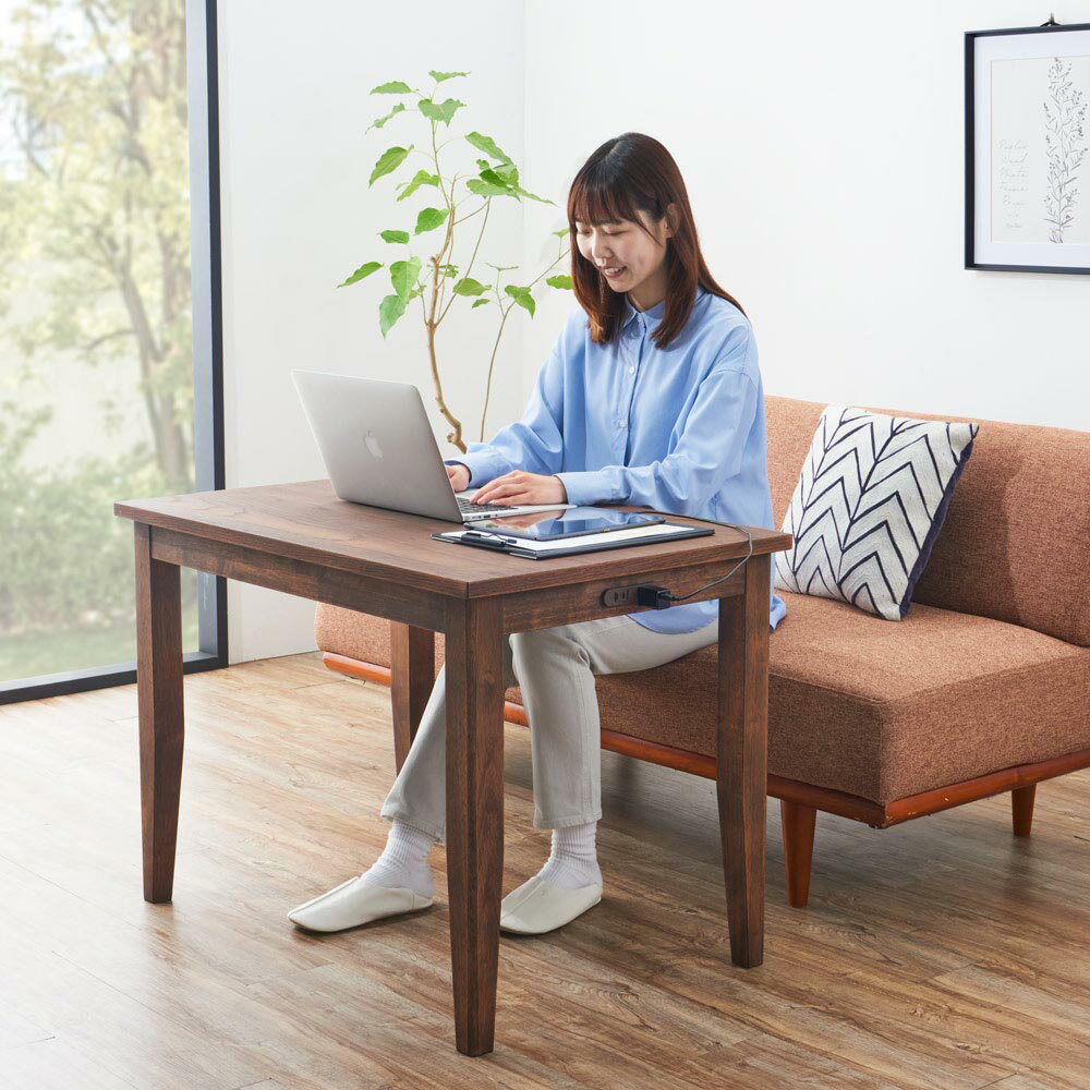 布団を使わないソファ用こたつ 幅90cm奥行60cm高さ65cm パソコン PC ワーク 袖机 机 611411