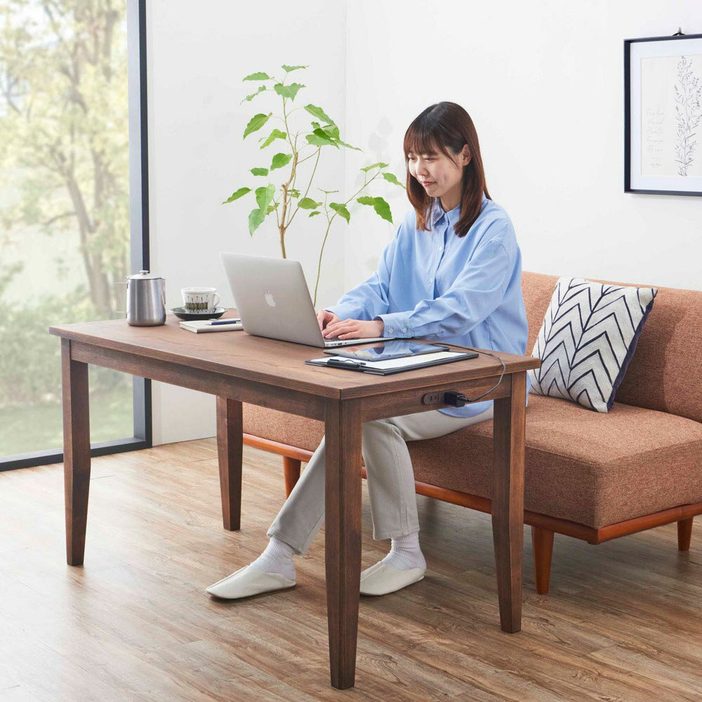 布団を使わないソファ用こたつ 幅120cm奥行60cm高さ65cm パソコン PC ワーク 袖机 机 611412