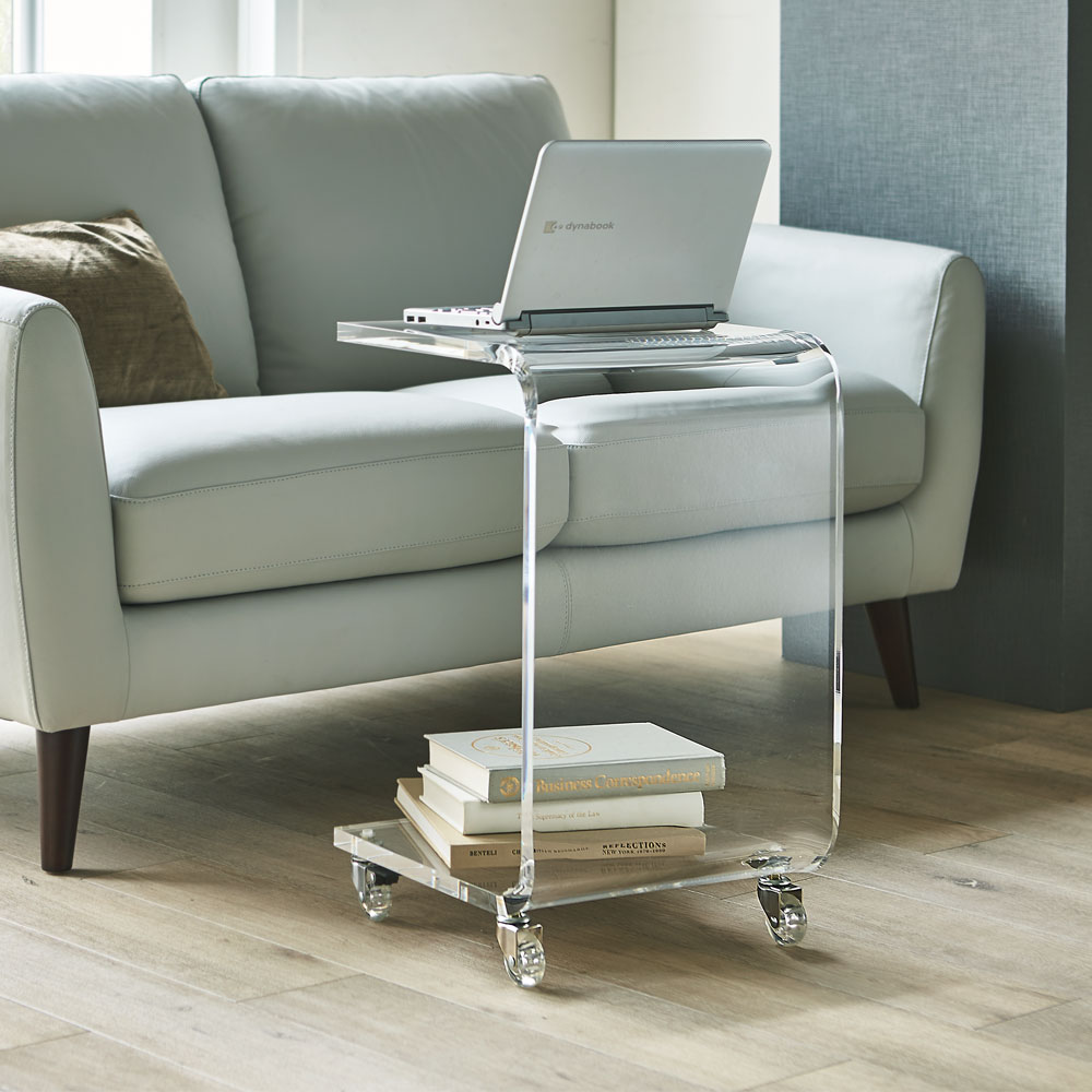 Gel/ジェル アクリルキャスター付きサイドテーブル 幅35cm高さ58.5cm サイドテーブル ナイトテーブル テーブル H93211