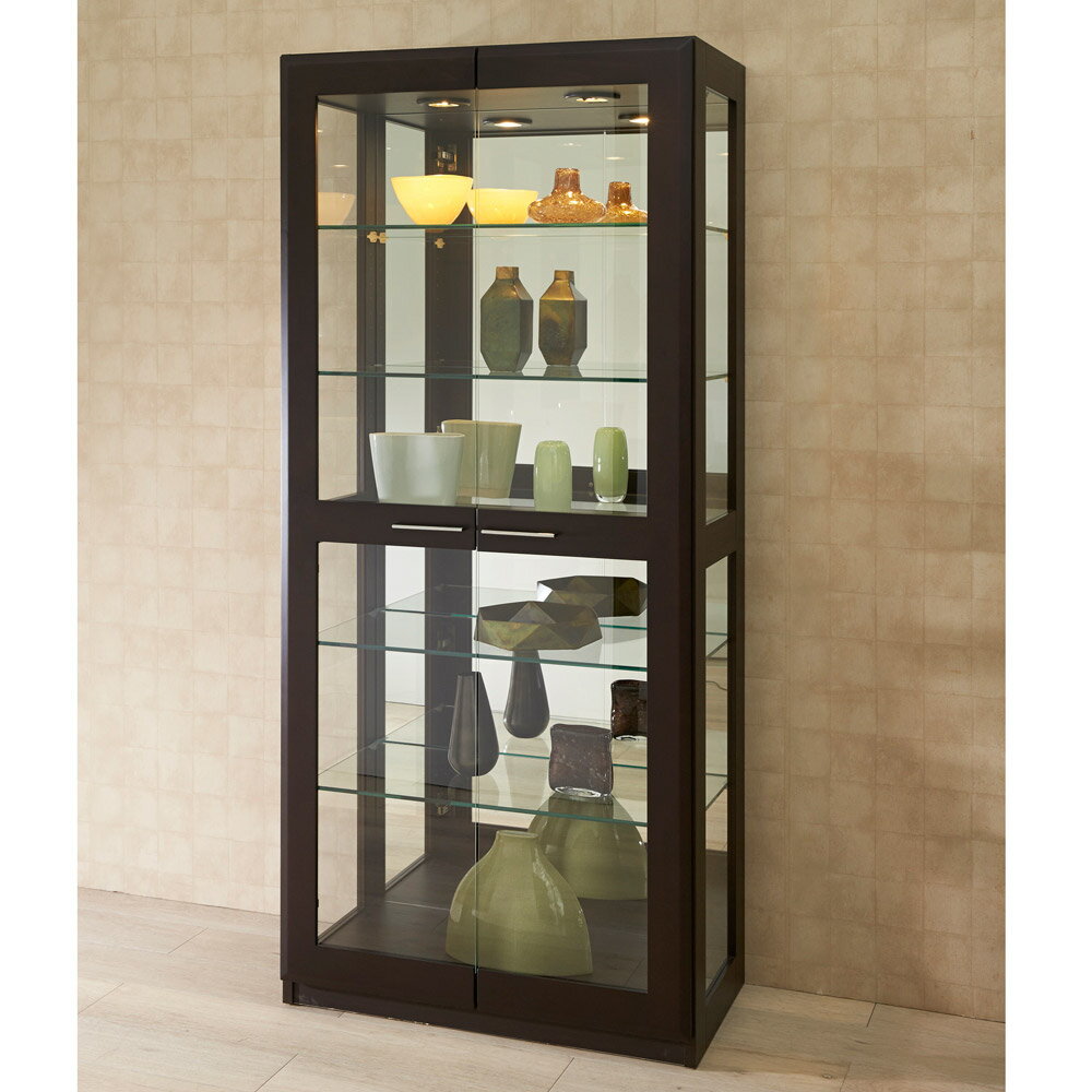 ヴィンテージ ガラス付き木製飾り棚 バニー·͜· ♡ ニトリ（NITORI） ガラス扉 本棚(カット I 90 MBR) 書棚 ラック