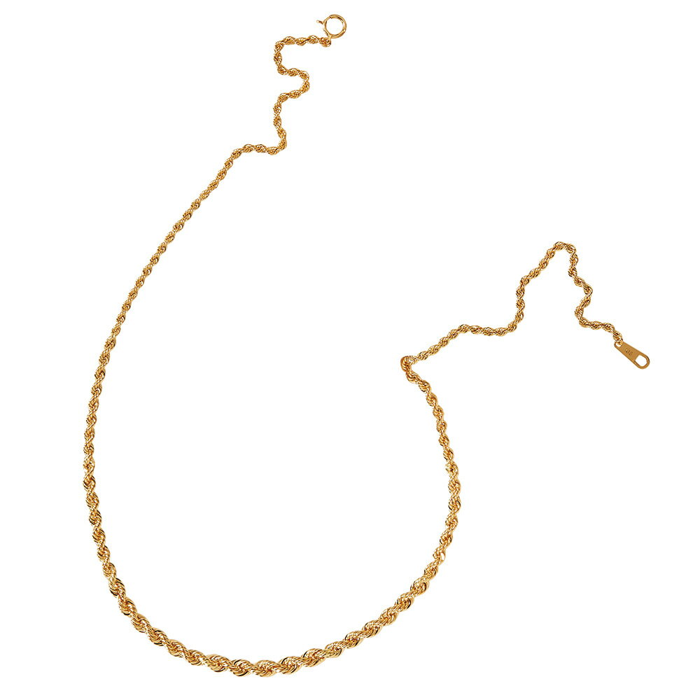 ゴールド製 ジュエリー アクセサリー チェーンネックレス 日本製 グラデーション イタリア製 K18 45cm K18 ロープチェーン ネックレス 297003