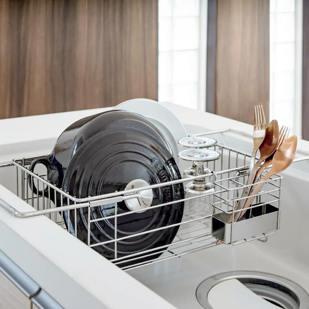 【クーポン10％OFF 1/26迄】 ≪幅16cm≫ シンク内に隠せる頑丈深型2way水切り（箸立て付き） 水切りかご ラック シンク周り用品 621101 ＼LINE友だち登録でクーポン／