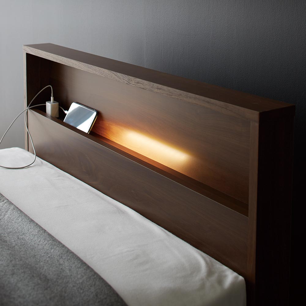 【クーポン5%OFF 6/22から72h限定】 ≪シングル≫France Bed/フランス ベッド LED照明マットレス付ベッド 木製ベッド ベッド H95222 ＼LINE友だち登録でクーポン/ [2]
