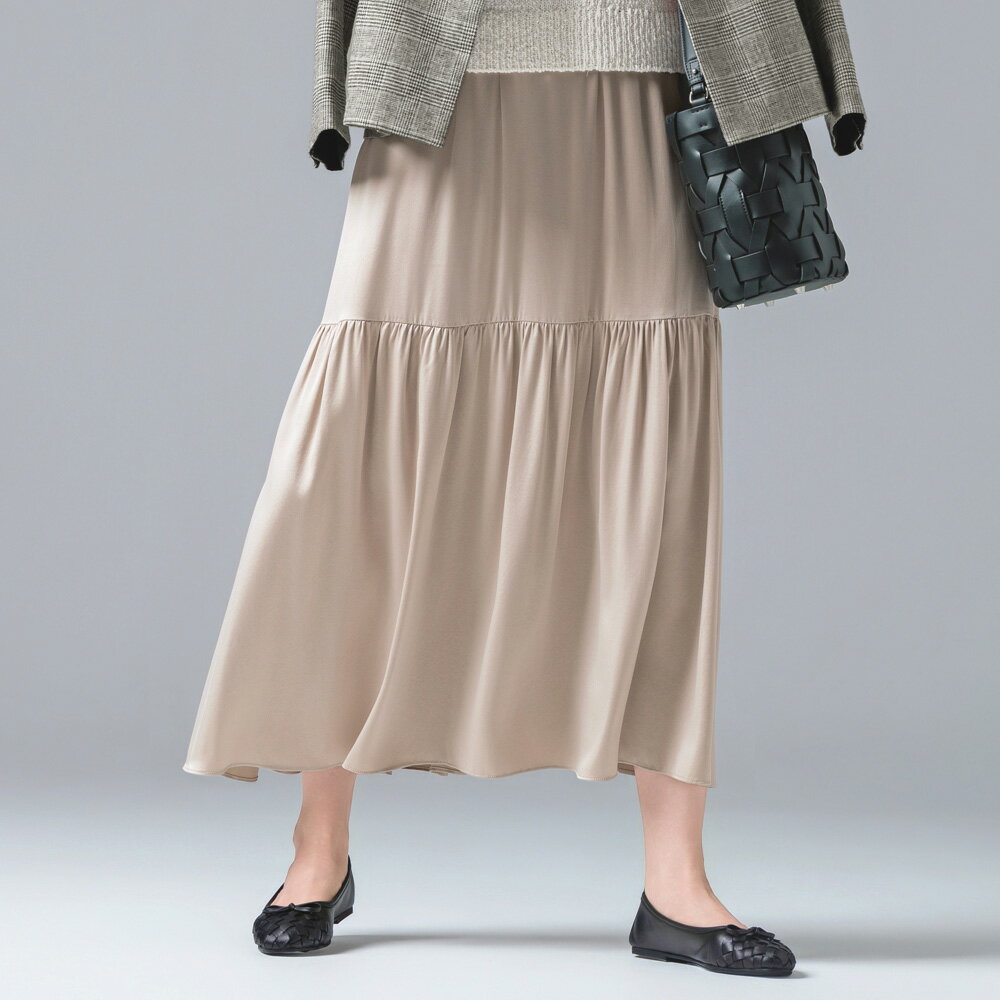 【クーポン配布 お買い物マラソン中】 サンドウォッシュ シルク混 ティアードスカート フレアスカート ギャザースカート スカート 170702 ＼LINE友だち登録でクーポン／