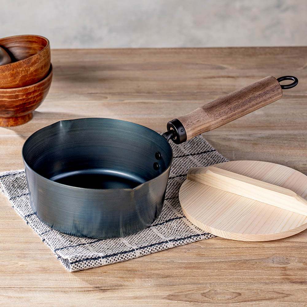 ≪ひのきふたセット≫ 鉄分もおいしさもプラス！鉄の片手鍋COTETSU／コテツ 片手鍋 ソースパン 鍋 フライ..