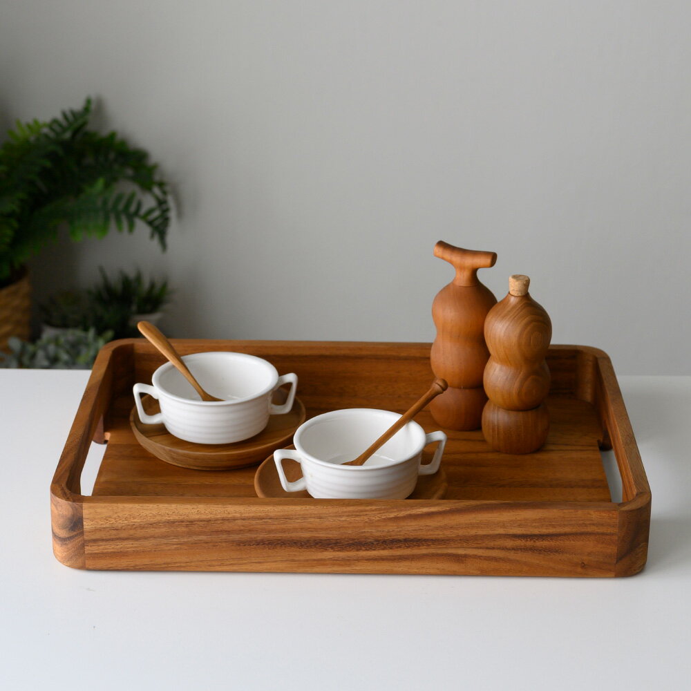 CHABATREE（チャバツリー） ハンドル付き サービングトレー 幅45cm お盆 トレイ 食器 カトラリー グラス 600102 ＼LINE友だち登録でクーポン／