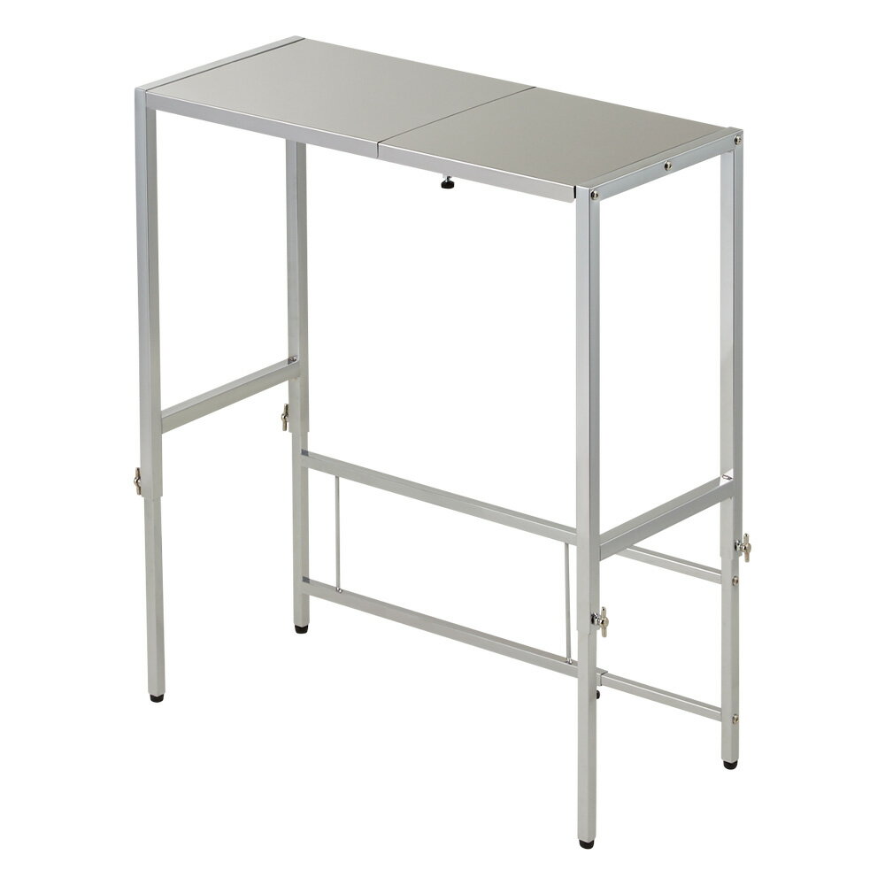 幅と高さが伸縮できるステンレス作業台 幅46-75cm 奥行30cm レンジ台 キッチンラック キッチン収納 630..