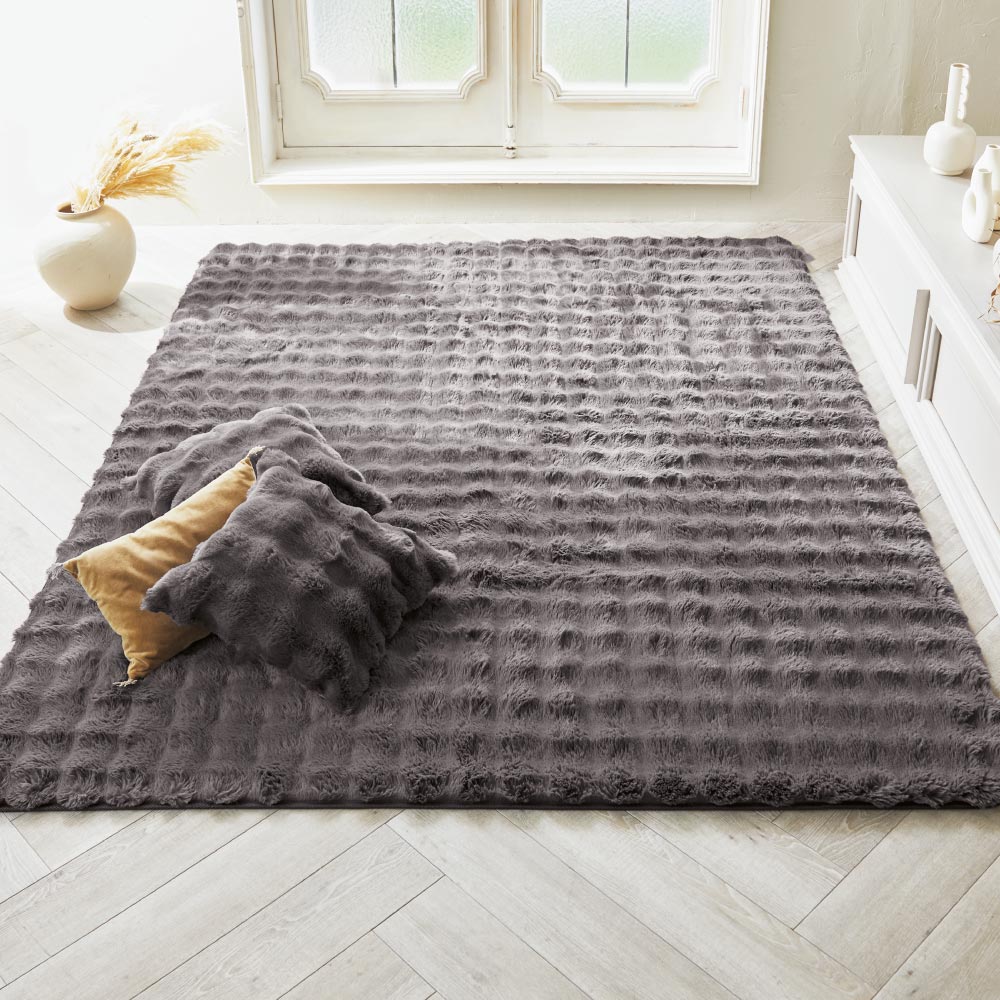 樂天商城 - 【クーポン配布 お買い物マラソン中】 ≪約130×190cm≫ Lapin Luxe/ラパンリュクス はっ水ファー調ラグ 洗えるラグ カーペット ラグ マット 615508 ＼LINE友だち登録でクーポン／