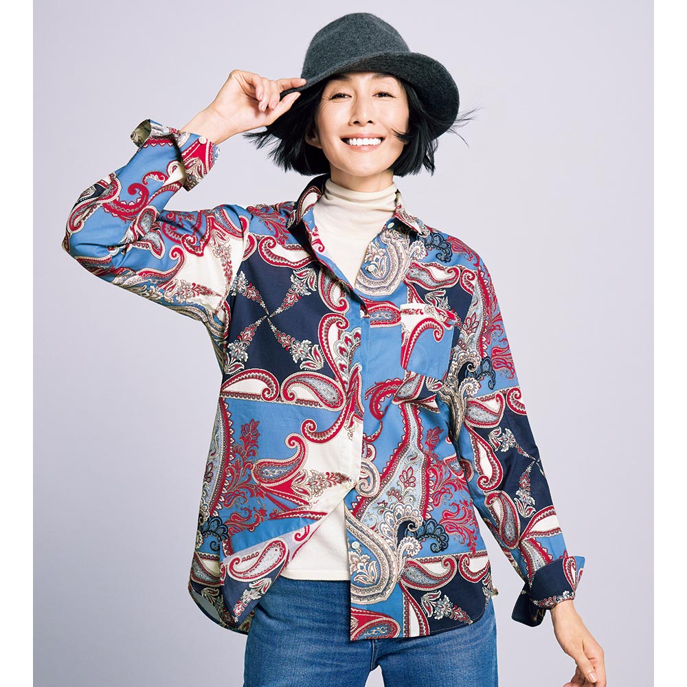 ラッティ社 バンダナ風プリント シャツ シャツ ブラウス 128902 ＼LINE友だち登録でクーポン／