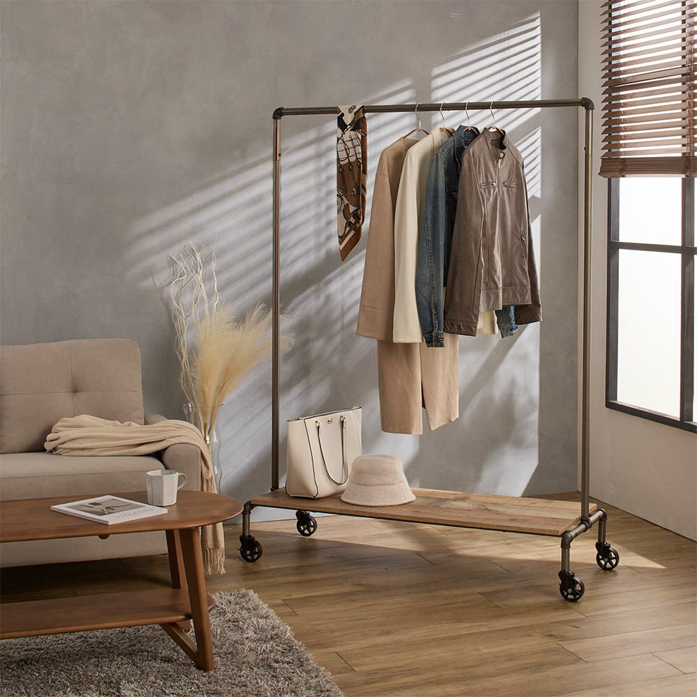 ビンテージガス管風ハンガー 幅123cm コートハンガー コート掛け 衣類収納 631809 ＼LINE友だち登録でクーポン／