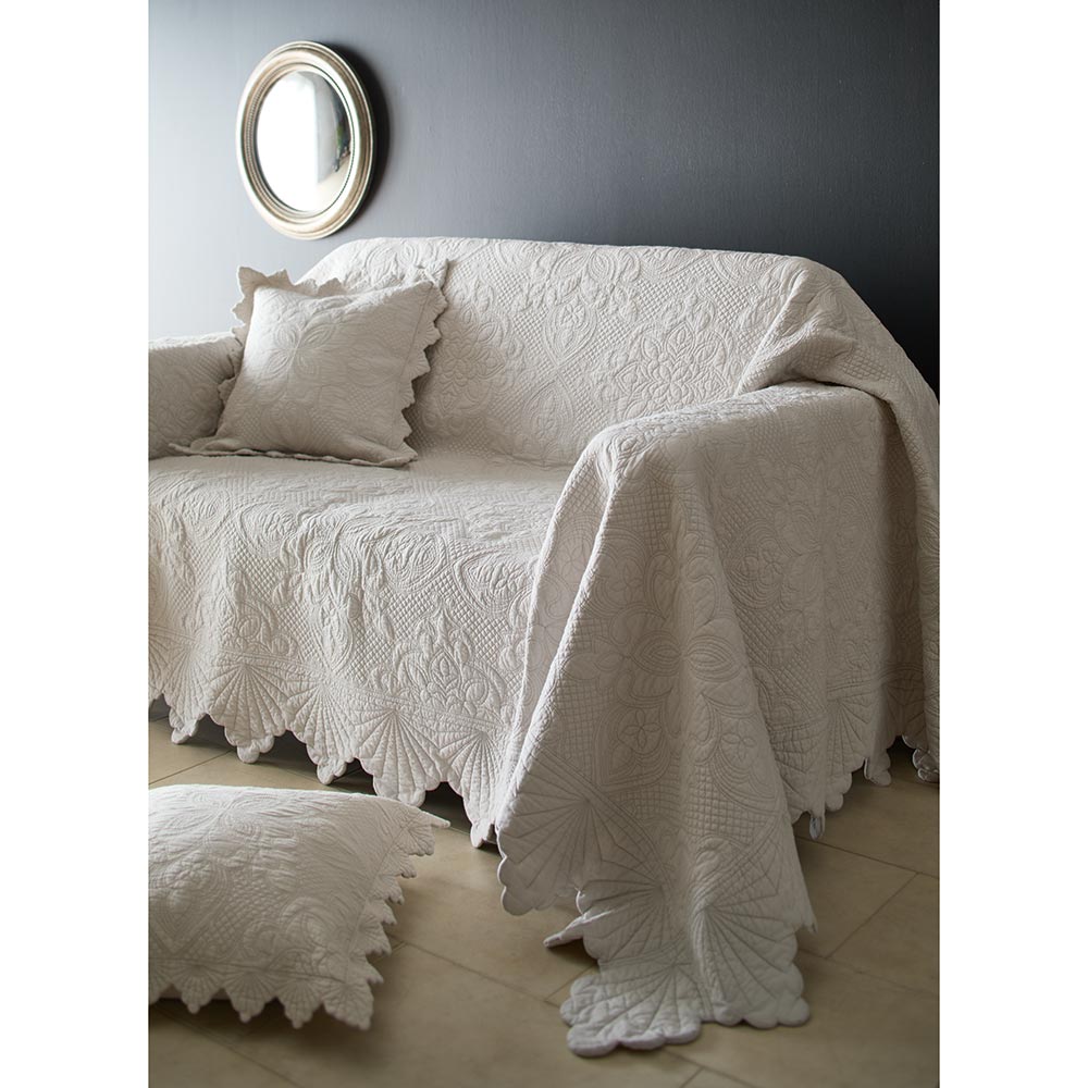 【クーポン10％OFF 2/25限定】 ≪約240cm×290cm≫コットンキルト Shella/シェルラ マルチカバー ソファーカバー H94834 ＼LINE友だち登録でクーポン／