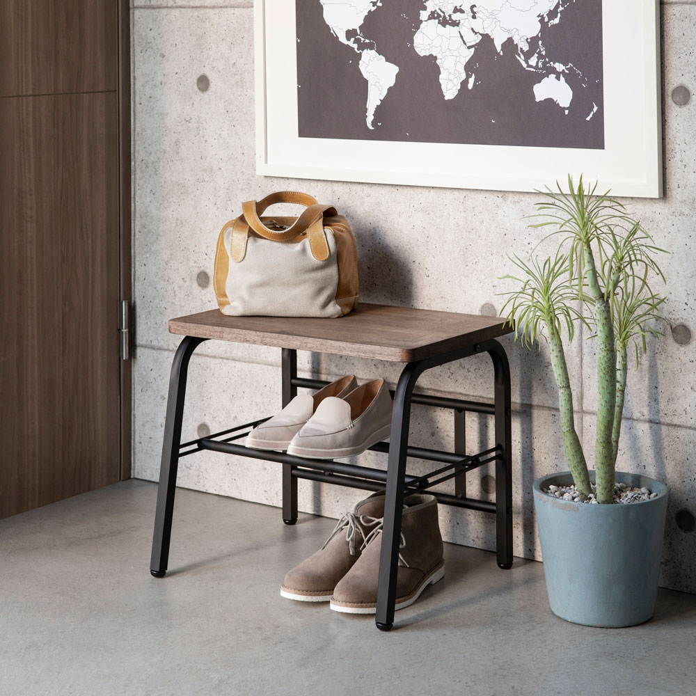 【クーポン配布 11月27日1：59迄】 ラバーウッド玄関ベンチ 幅45cm ベンチ 椅子 チェア KR0569