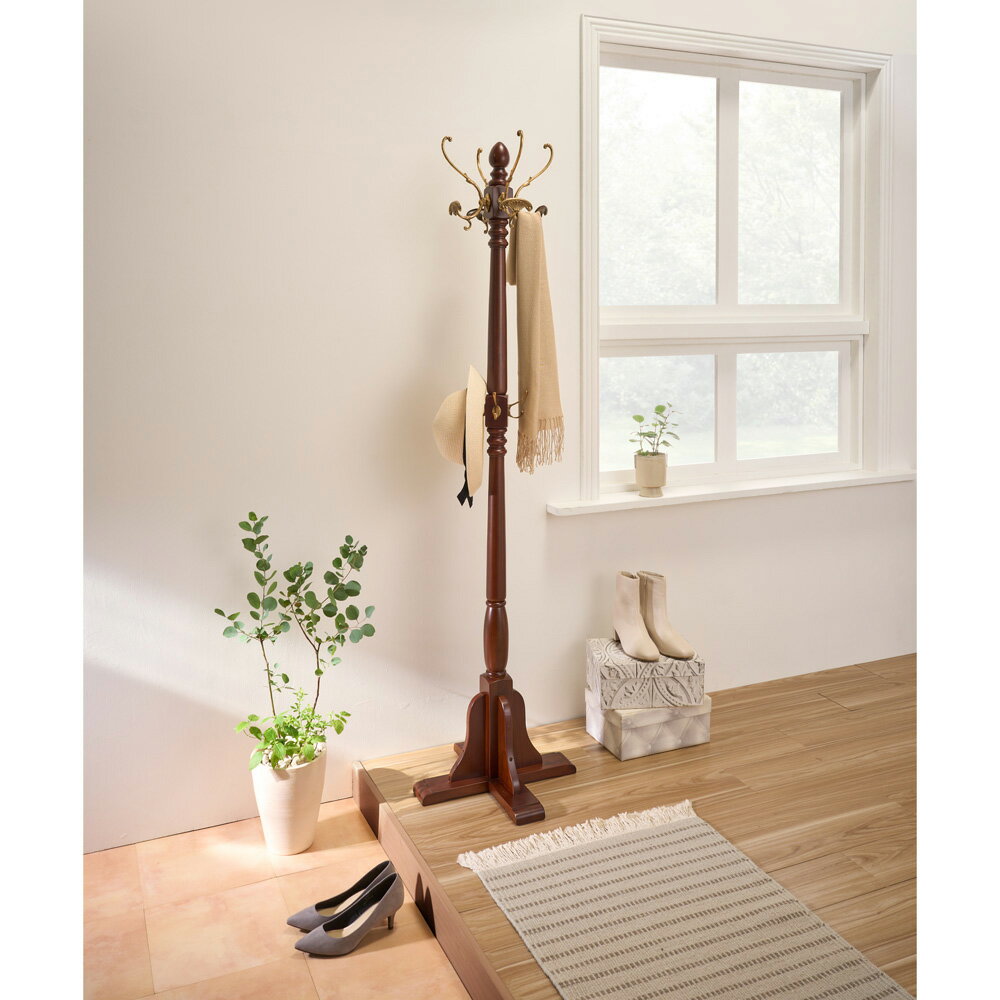 マホガニー材 ハンガースタンド ZR24370 ポールハンガー「ベネチア」高さ160cm マホガニー材 | 【公式】大塚