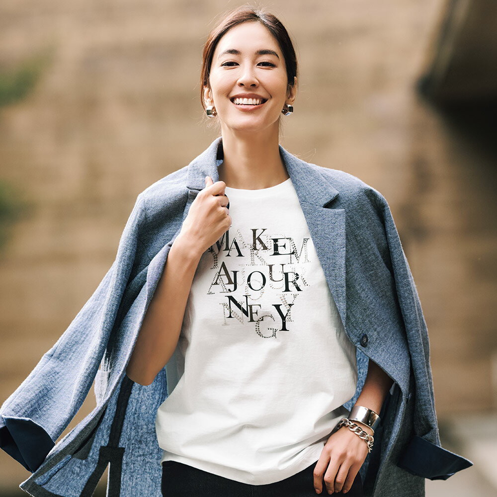 乐天商城 - 【クーポン配布 お買い物マラソン中】 ラインストーン使い ロゴ Tシャツ Tシャツ カットソー 164802 ＼LINE友だち登録でクーポン／