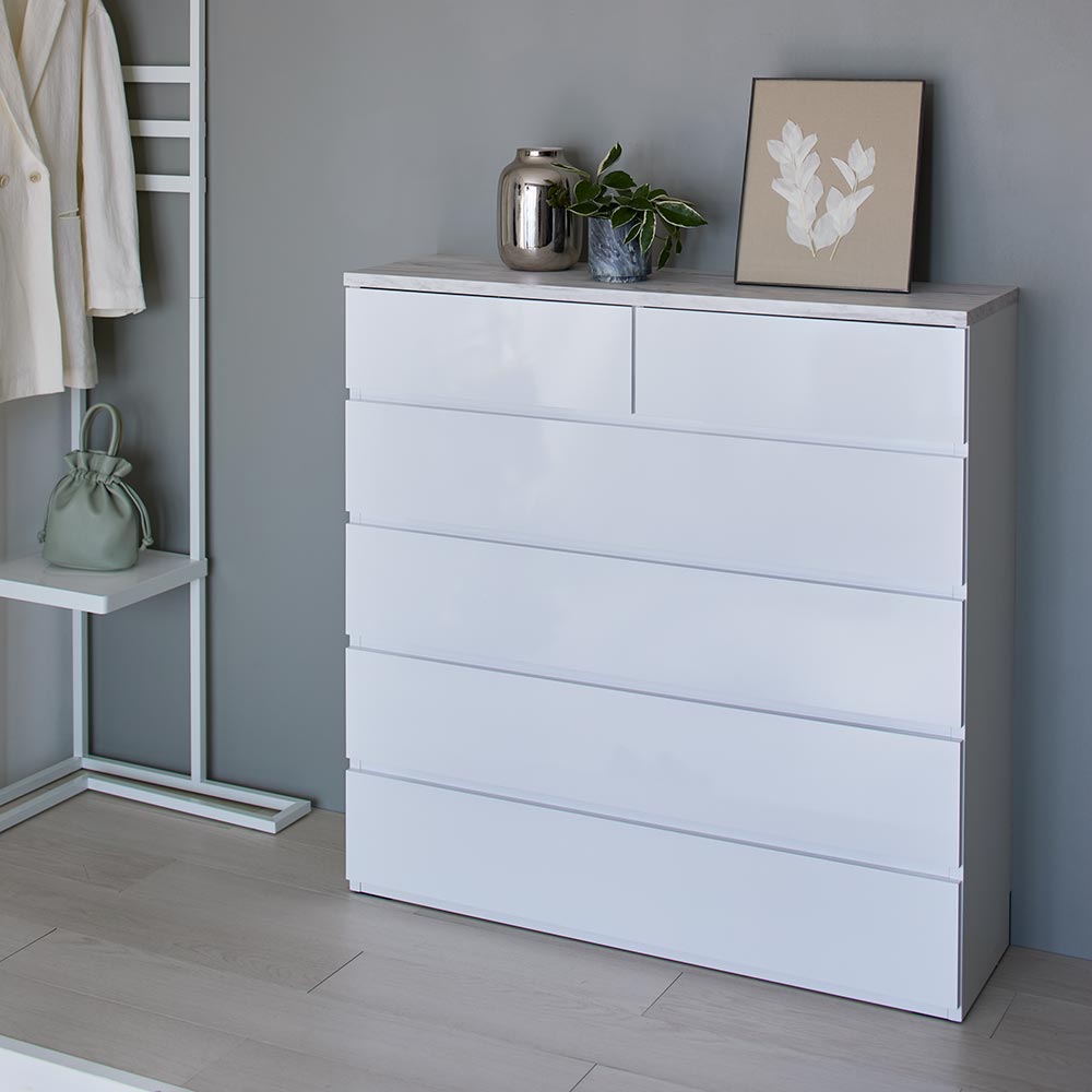 Marblenome/マーブルノーム 薄型チェスト 幅100cm・5段 高さ100cm タンス 衣類収納 H84103