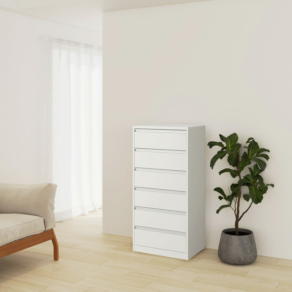 気軽に動かせる隠しキャスター付きクローゼットチェスト 幅60・6段高さ124cm 押入れ クローゼット収納 衣類収納 645067 ＼LINE友だち登録でクーポン／