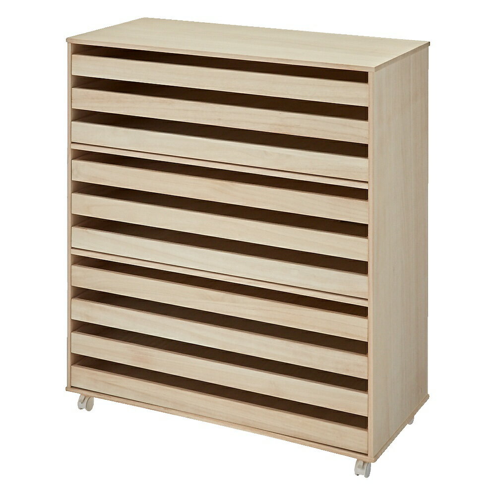 乐天商城 - 【クーポン配布 お買い物マラソン中】 【キャスター付きでどこでも使える】総桐着物収納クローゼットワゴン 盆収納10杯・高さ112cm 押入れ クローゼット収納 衣類収納 645132 ＼LINE友だち登録でクーポン／