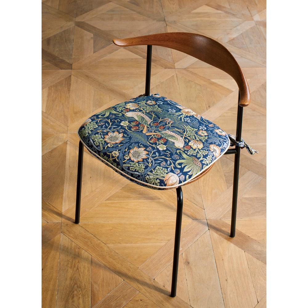 ≪機能素材タイプ≫ モリスデザインスタジオ ジャカード織シートクッション〈いちご泥棒〉 椅子 カバー類 602412