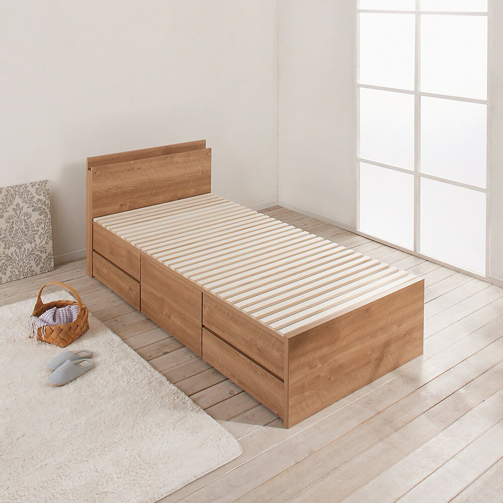 Rakuten - ≪シングル≫ 日本製の引き出しチェストベッド 大量収納引き出しすのこタイプ 立て掛け薄型収納（フレームのみ） すのこベッド ベッド 640301 ＼LINE友だち登録でクーポン／