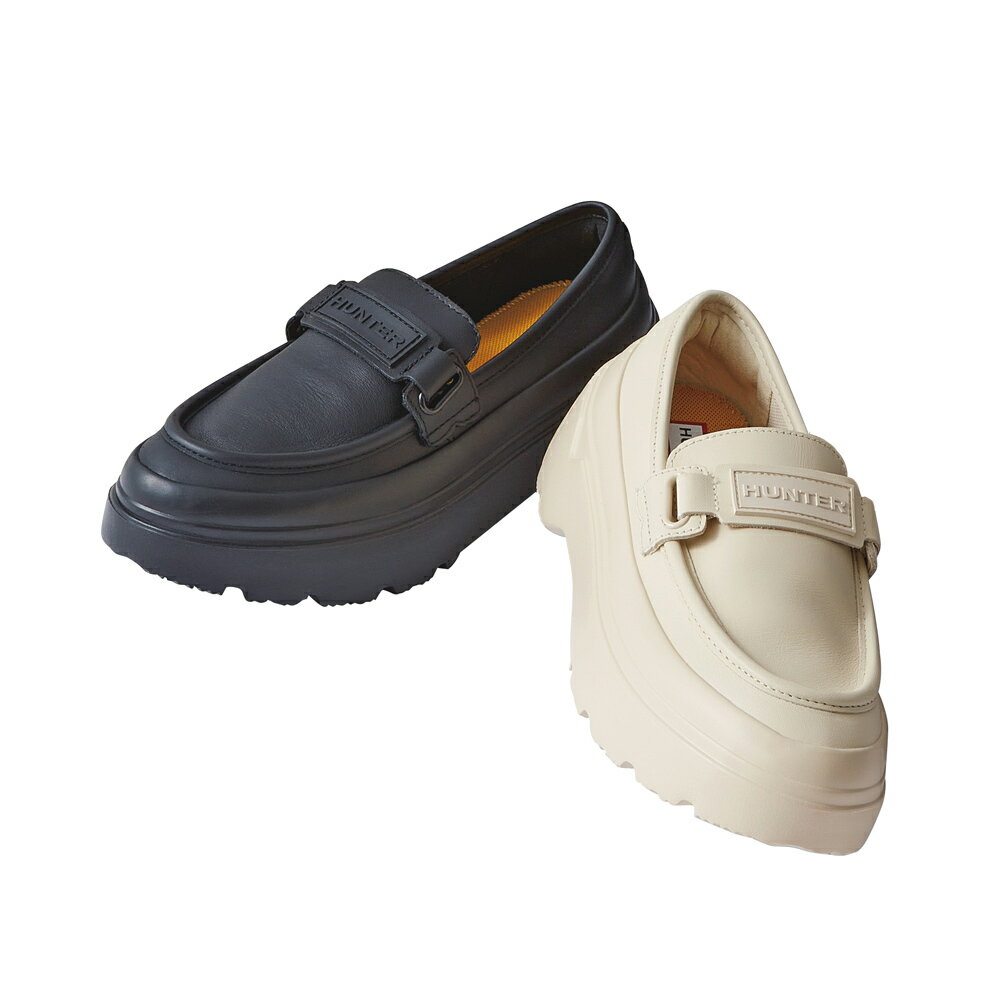 HUNTER/ハンター プラットフォーム レザー ローファー ローファー ドライビングシューズ スリッポン パンプス サンダル 134703 ＼LINE友だち登録でクーポン／