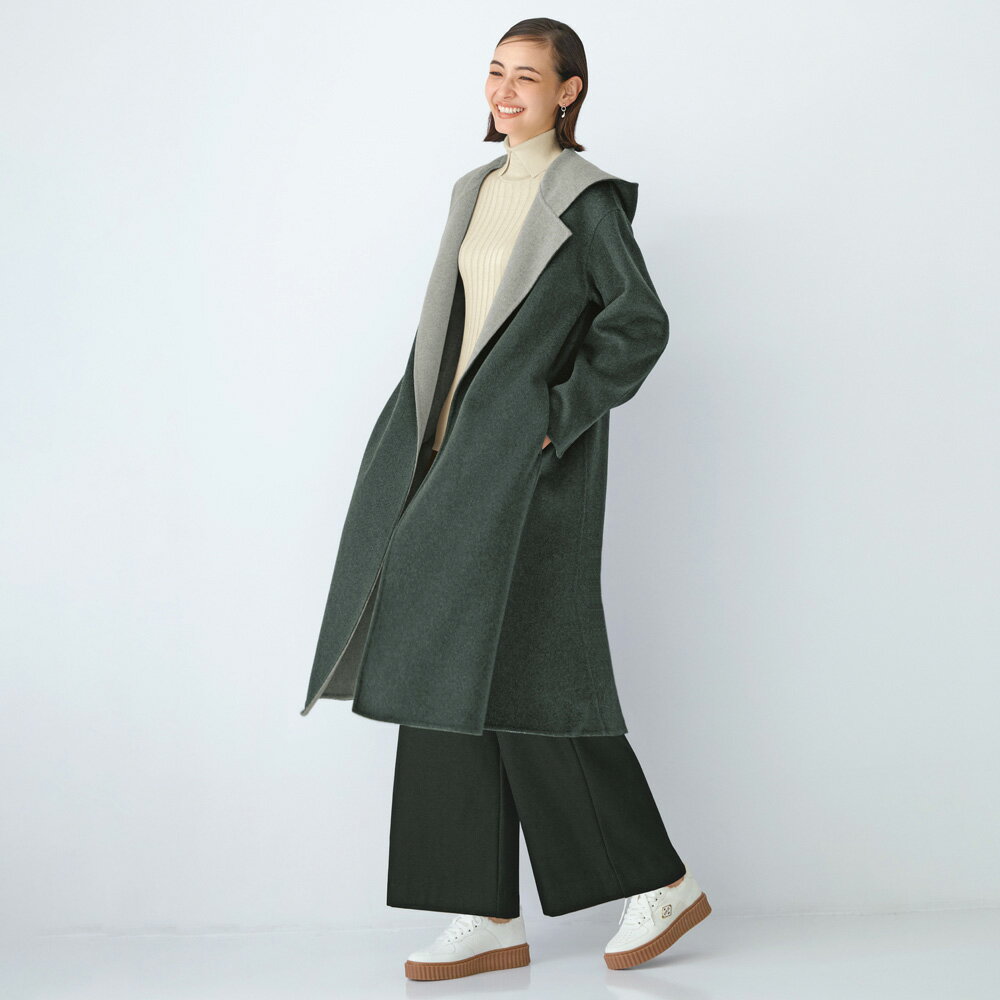 楽天市場】ダブルフェイスフーデッドコートの通販