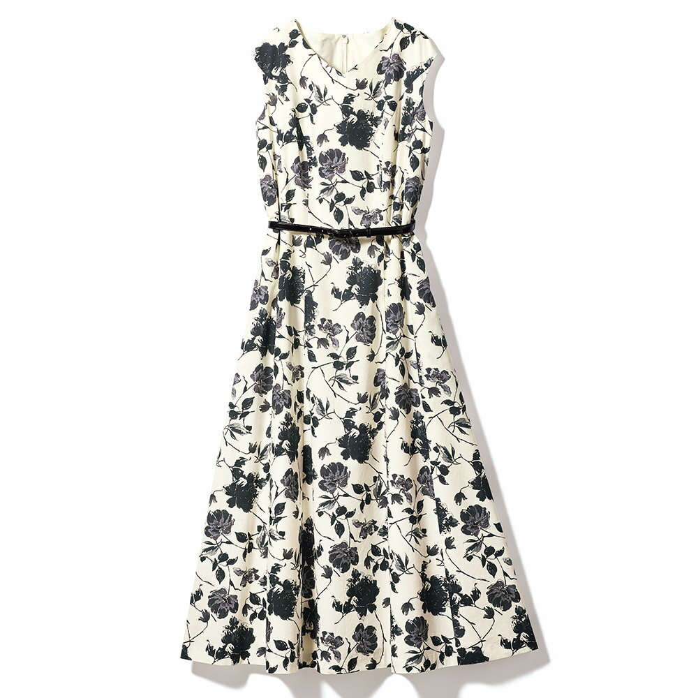 【クーポン10％OFF 7/4 20時から4h限定】 マキシワンピース ロングワンピース ワンピース チュニック イタリア素材 フラワー柄ワンピース 377902