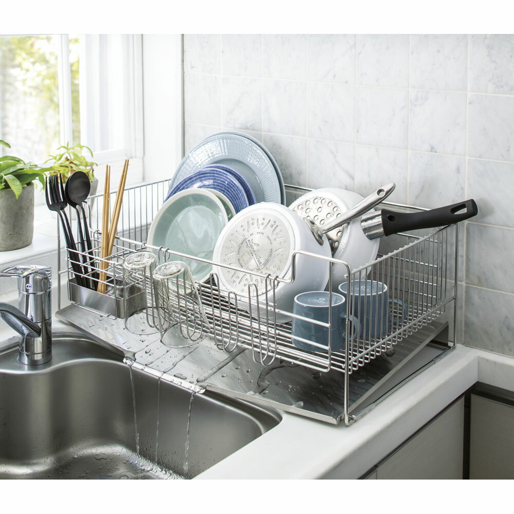 【クーポン配布 大感謝祭中】 ≪ステンレストレー≫ 奥行58cmのシンクに渡せる水切り（ワイドハイ）選べるトレー 水切りかご ラック シンク周り用品 621010