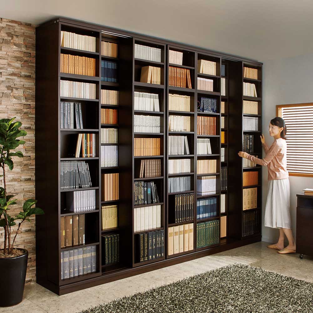 Rakuten - 本格仕様 快適スライド書棚 オープン・上置き付き 3列 コミックラック 本棚 ラック シェルフ 628255 ＼LINE友だち登録でクーポン／