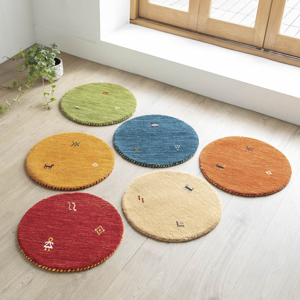 ギャッベ柄サークルマット 椅子 カバー類 625613