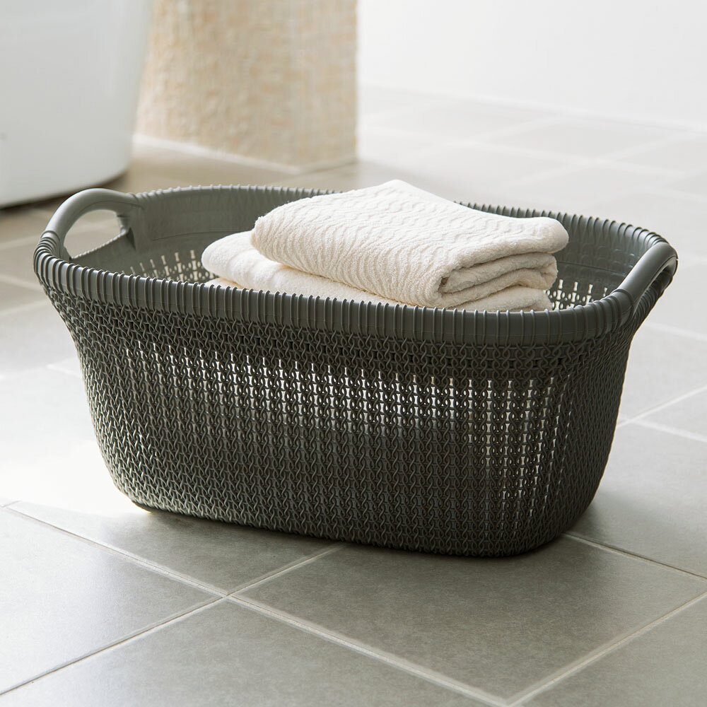 CURVER/カーバー ニット調ランドリーバスケット かごタイプ ランドリー 洗濯かご トイレ 洗面所 ランドリー収納 622002