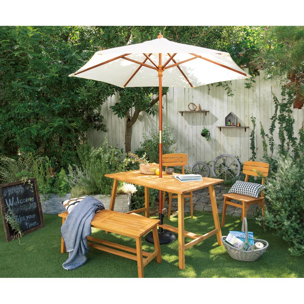 【クーポン10％OFF 5/16迄】 ウッド支柱パラソル パラソル径210cm 日除けシェード ...