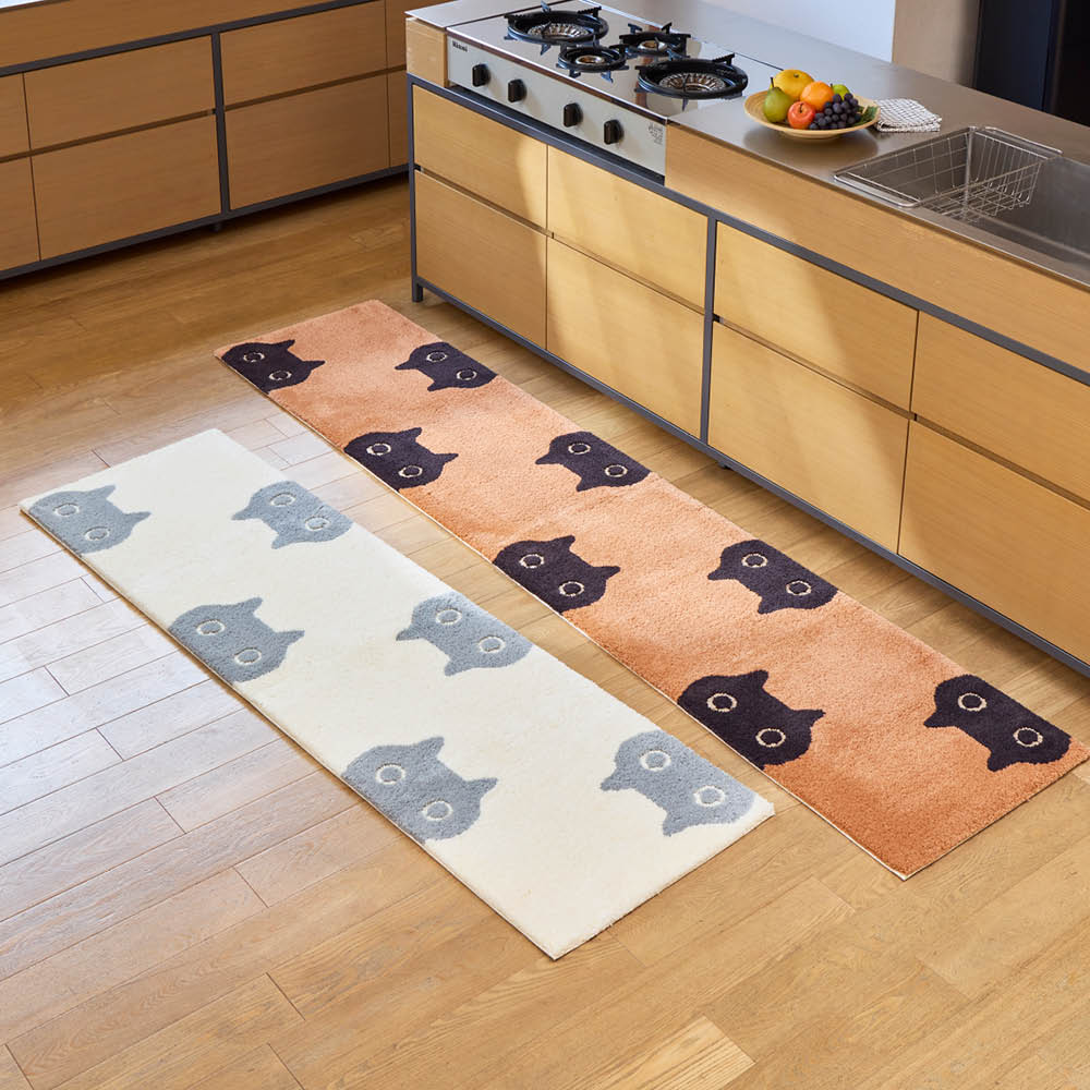 乐天商城 - 【クーポン配布 お買い物マラソン中】 ≪約50×180cm≫ ATSUKO MATANO ロングマット〈MEME〉 キッチンマット カーペット ラグ マット 655063 ＼LINE友だち登録でクーポン／