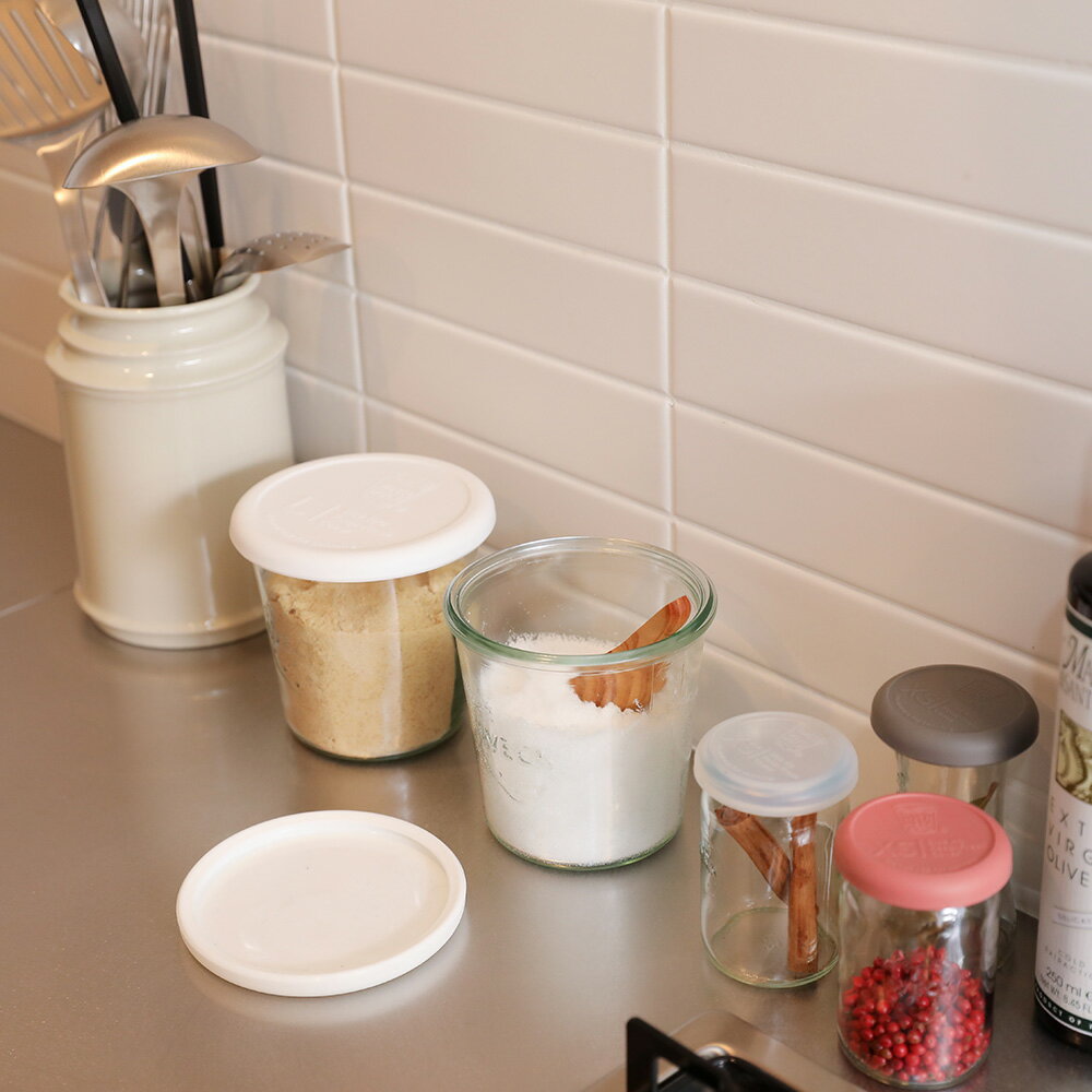 乐天商城 - WECK/ウェック ドイツ製ガラスの保存容器 モールド500ml（シリコーンキャップ付き）2点セット キャニスター 食品保存容器 保存容器 オイル LX7515 ＼LINE友だち登録でクーポン／