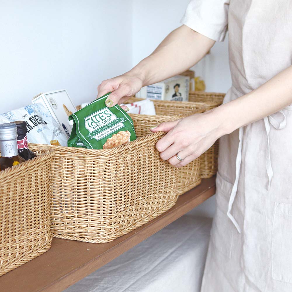 ≪Sハイ≫ 洗える手編みのバスケット キッチン用品収納 LX7570 ＼LINE友だち登録でクーポン ...