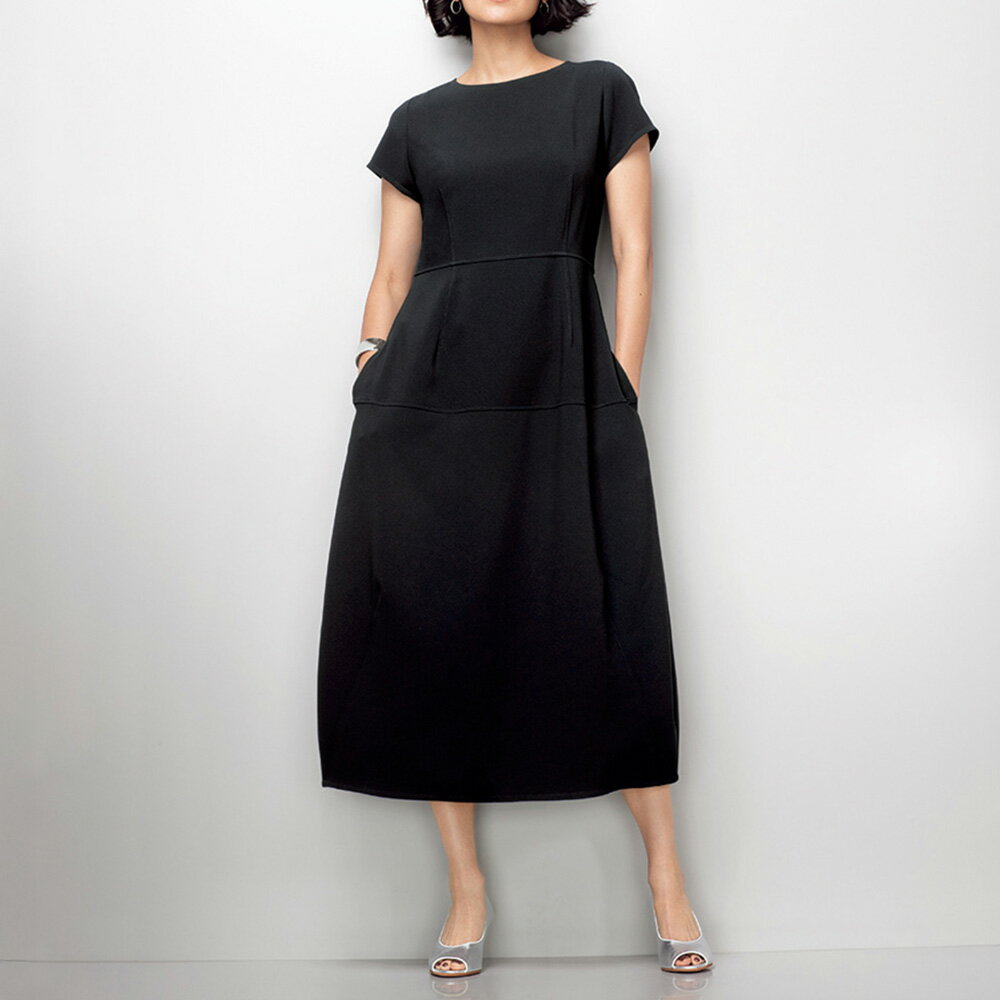 Rakuten - トリアセテート混 コクーン風切り替えワンピース ワンピース ファッション PC6500 ＼LINE友だち登録でクーポン／