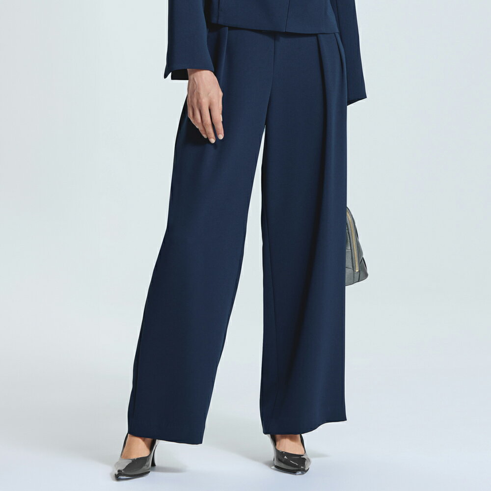 ≪股下丈68cm≫ アセテート混 ダブルクロス ワイドパンツ サステナブル 147603 ＼LINE友だち登録でクーポン／