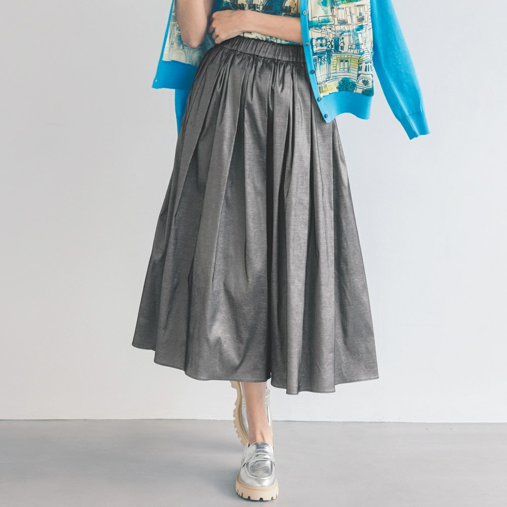 フレアスカート ギャザースカート スカート タフタタックギャザー フレアスカート 355903のサムネイル