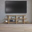 ウッドラック 木製シェルフ 本棚 ラック シェルフ 壁掛けテレビ薄型シェルフ 幅150cm H70701