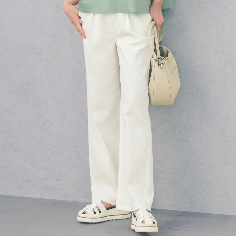 【クーポン10％OFF 9/20限定】 gram blue/グラムブルー テフロン加工 セミワイド カラーデニムパンツ ブーツカット ワイドパンツ パンツ 369603のサムネイル