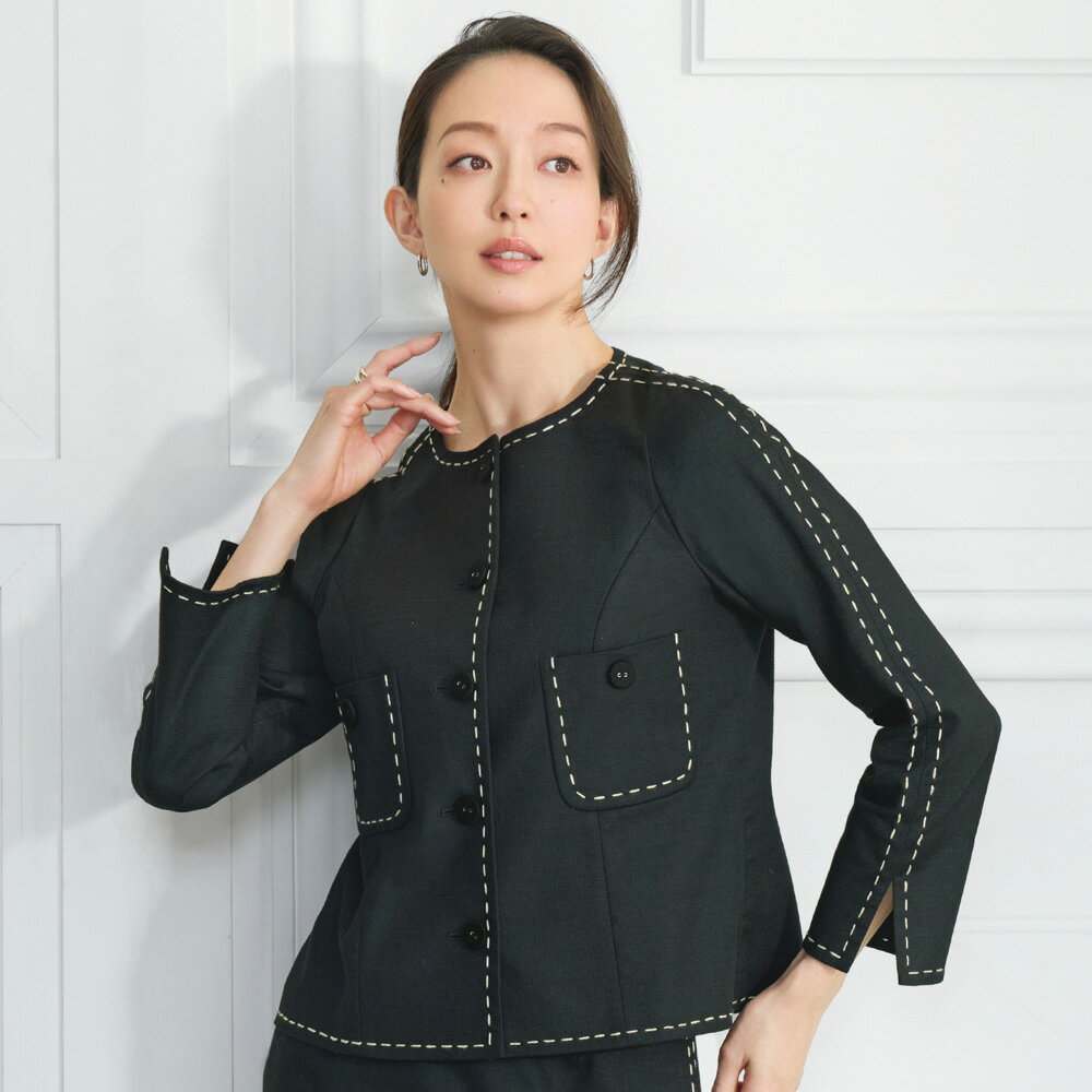 Rakuten - 49AV．JUNKO SHIMADA/フォーティナインアヴェニュー．ジュンコ シマダ ハンドステッチ ジャケット ノーカラージャケット ジャケット 175201 ＼LINE友だち登録でクーポン／