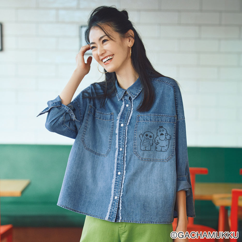 Rakuten - ガチャピン・ムック デニムシャツ シャツ ブラウス 176601 ＼LINE友だち登録でクーポン／