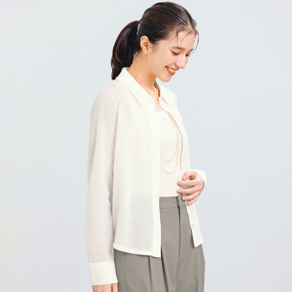 乐天商城 - 【クーポン配布 お買い物マラソン中】 シアーニット シャツ サマーニット ニット セーター 168902 ＼LINE友だち登録でクーポン／