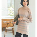 【全品P10倍 9/8 12時から】 スパンコール糸ボーダー ウール混 チュニック チュニック ワンピース 327501