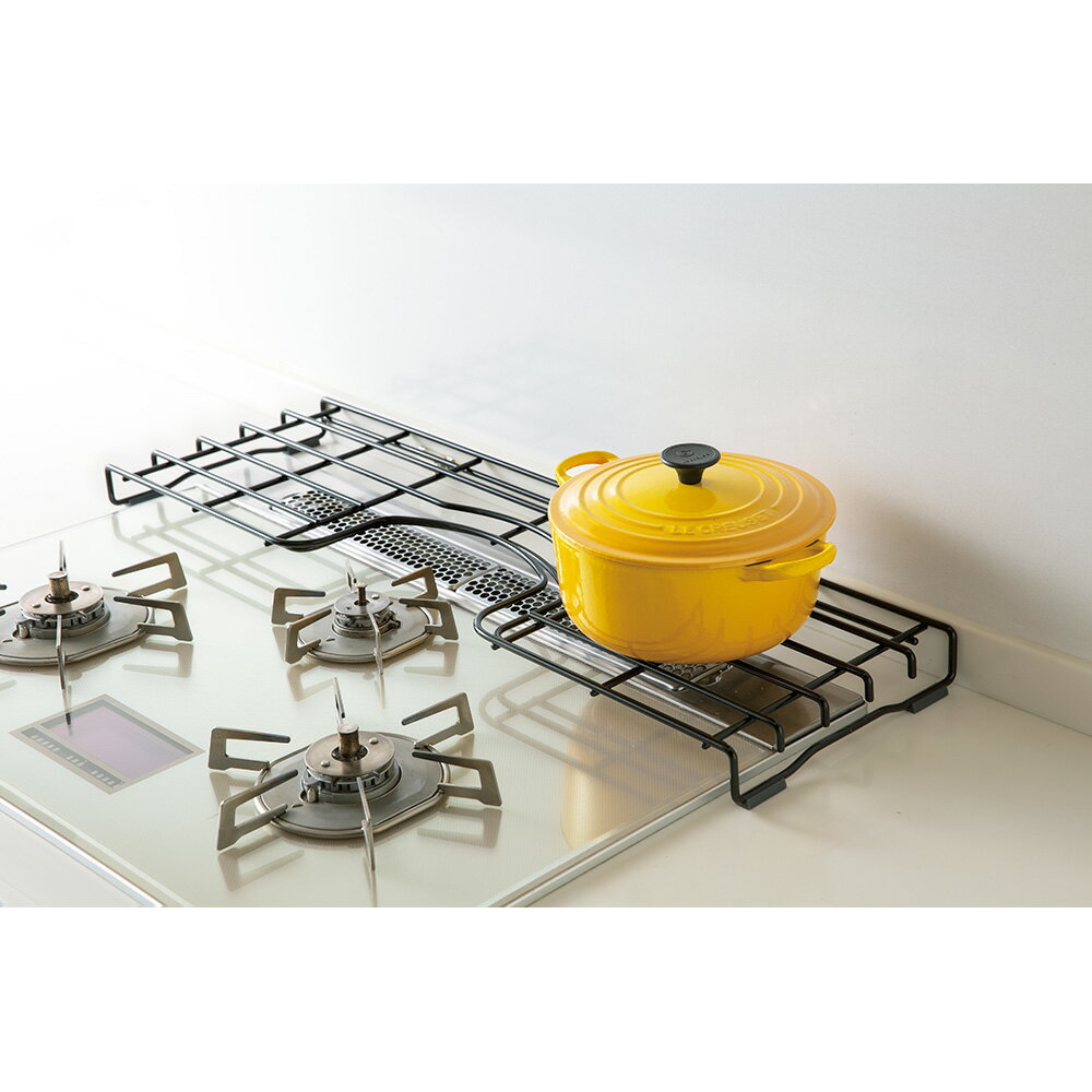 Rakuten - 耐荷重20kgのホーロー加工のコンロ奥ラック コンロ幅60cm用 コンロ周り収納 キッチン用品収納 653007 ＼LINE友だち登録でクーポン／